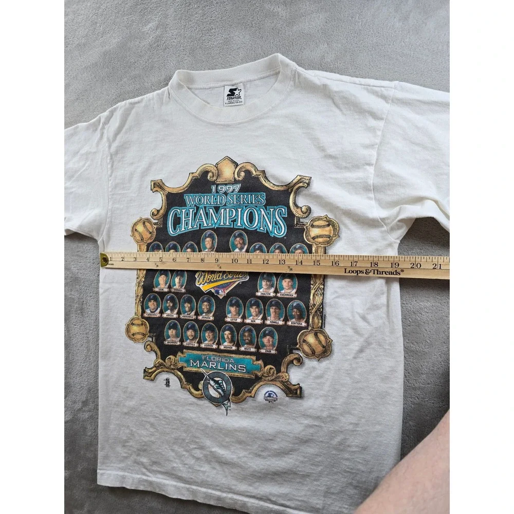 Vintage Starter‎ Florida Marlins T Shirt Kids XL 1997 World Series Champions